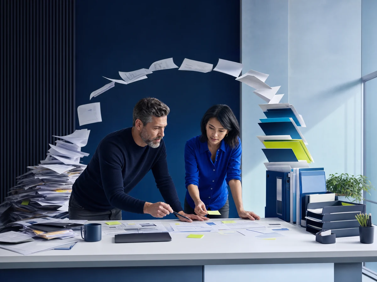 Dirigeants simplifiant un flux de travail avant son automatisation